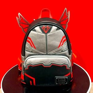 Marvel Loungefly Falcon red and black Mini Backpack with Foldable Wings